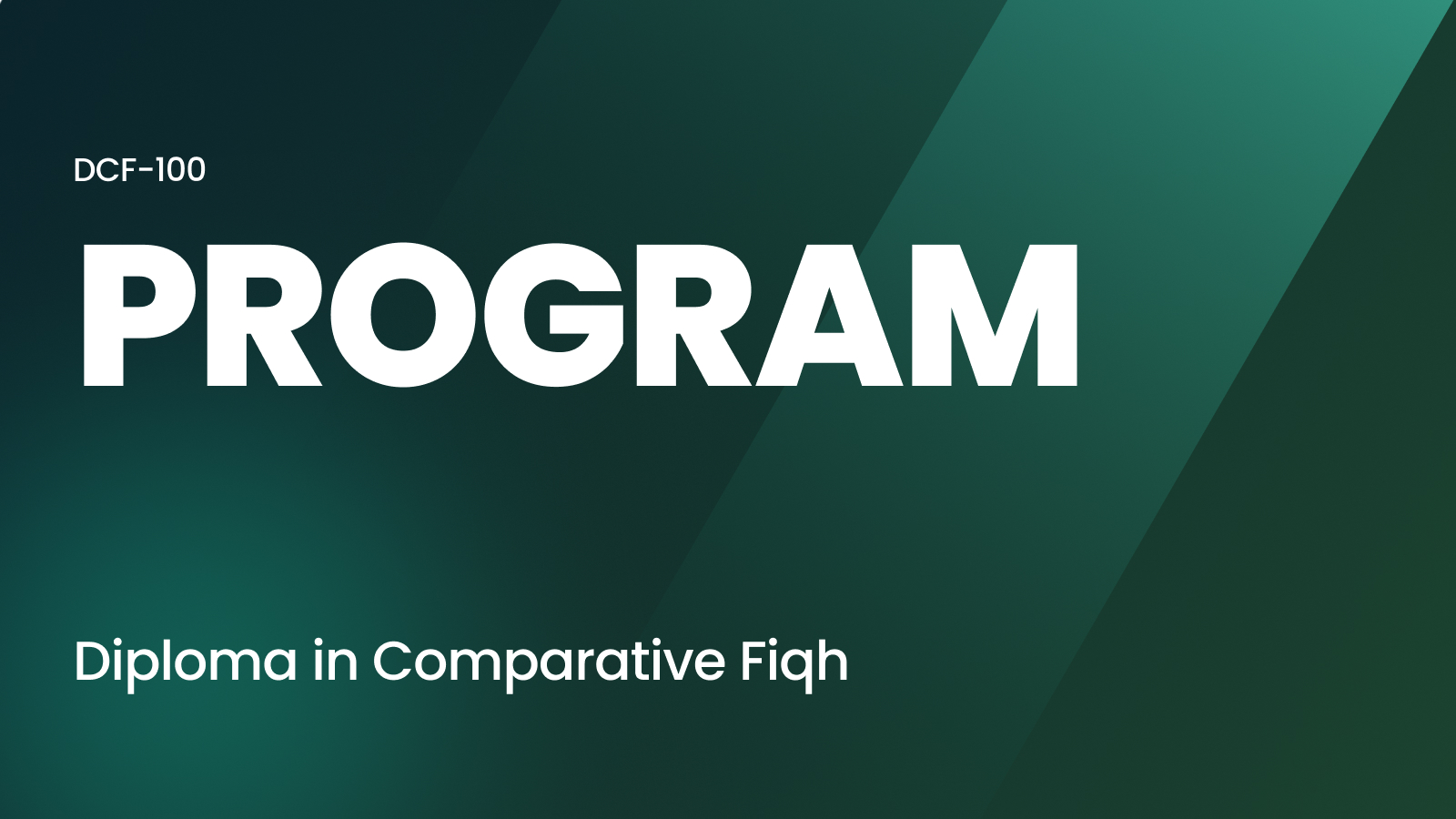 Diploma in Comparative Fiqh